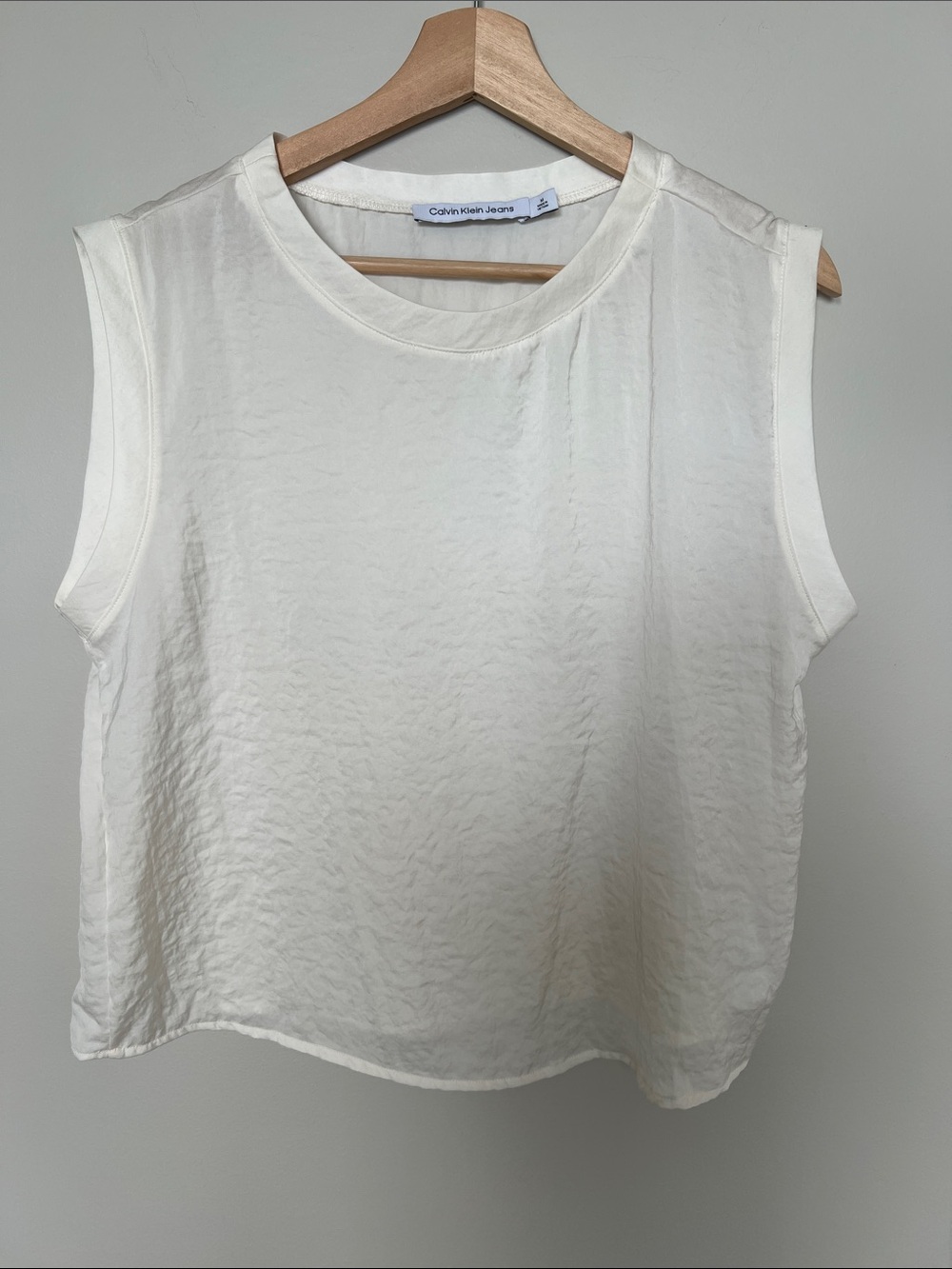 Calvin Klein Jeans White Sleeveless Crewneck Tank